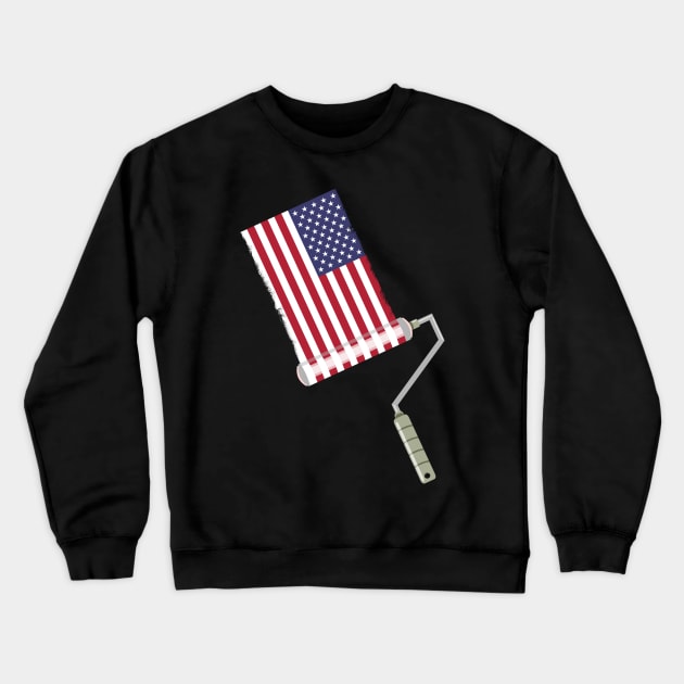 Paint Roller USA Crewneck Sweatshirt by mailboxdisco